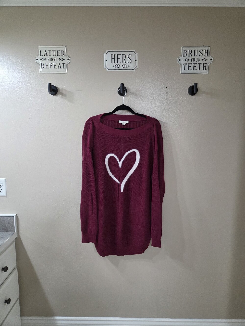 Astrologie Women's Maroon Heart Sweater
